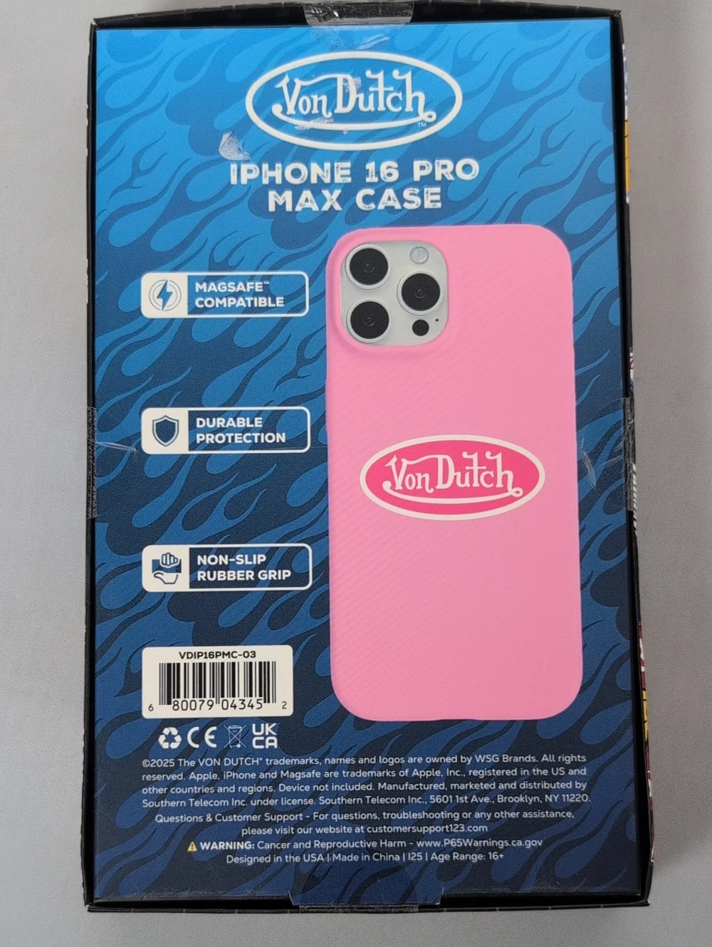 Von Dutch iPhone 16 Pro Max Pink Logo Phone Case